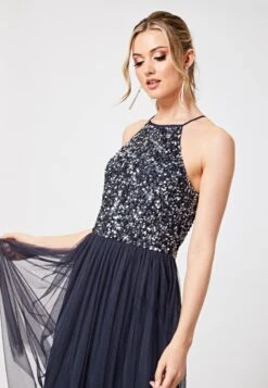 Bridesmaid Embellished Halter Neck Sequin - Cocktail Dress / Party Dress - Grey -Modern Classic Shoes Store 00ab33c254314baf80456f908a55aa87
