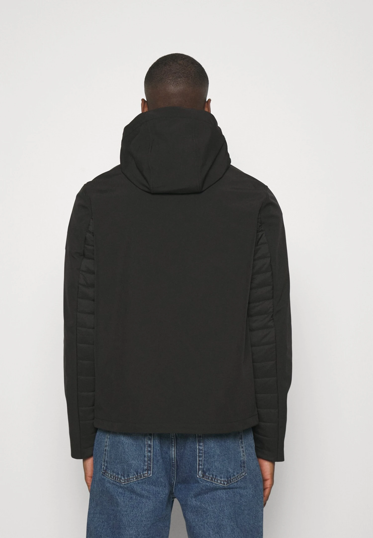 Calvin Klein Quilted Mix Media Jacket Hood - Outdoor Jacket - Black 3 Calvin Klein Quilted Mix Media Jacket Hood - Outdoor Jacket - Black - Image 3