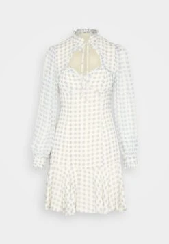 By Malina Lucille Mini Dress French Ditsy - Cocktail Dress / Party Dress - Mottled Light Blue -Modern Classic Shoes Store 0260f5e7c6f749128f0f3e2dc68cb493