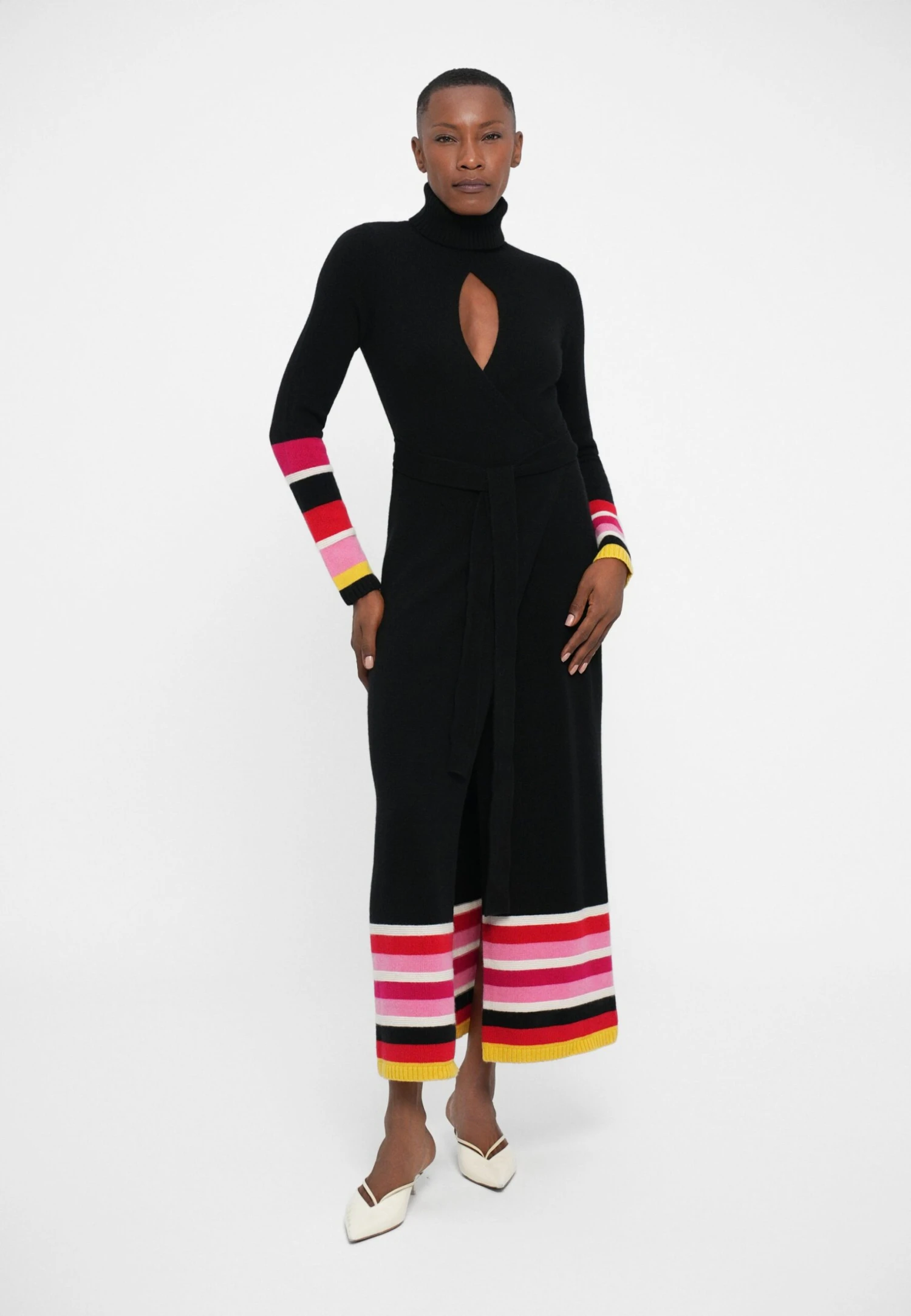 DIANE VON FURSTENBERG BEA SWEATER DRESS - Jumper Dress - Black Combo 2 DIANE VON FURSTENBERG BEA SWEATER DRESS - Jumper Dress - Black Combo - Image 2