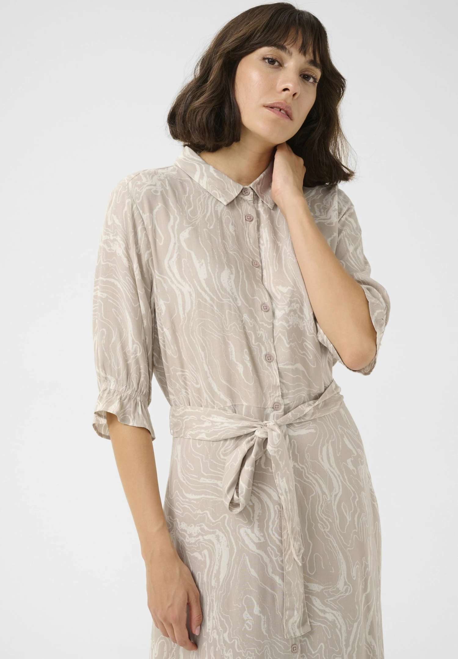 Kaffe KAMIRA - Maxi Dress - Feather Graychalk Print 4 Kaffe KAMIRA - Maxi Dress - Feather Graychalk Print - Image 4