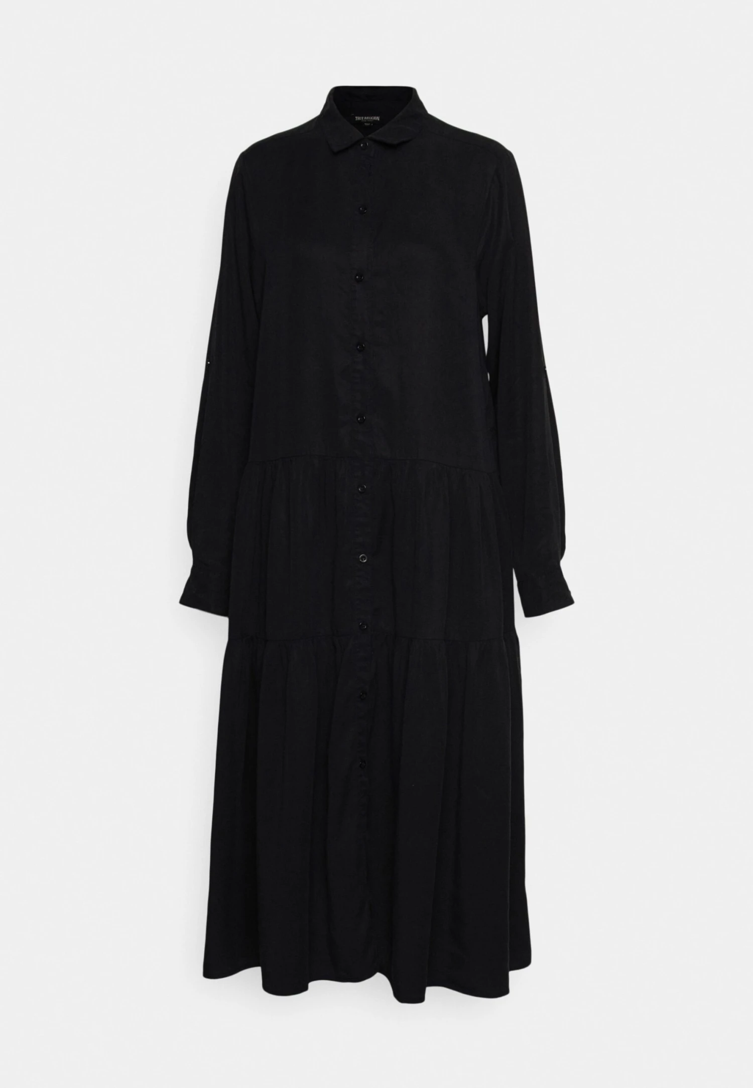 True Religion Ruffles Seersucker Dress - Shirt Dress - Black 6 True Religion Ruffles Seersucker Dress - Shirt Dress - Black - Image 6