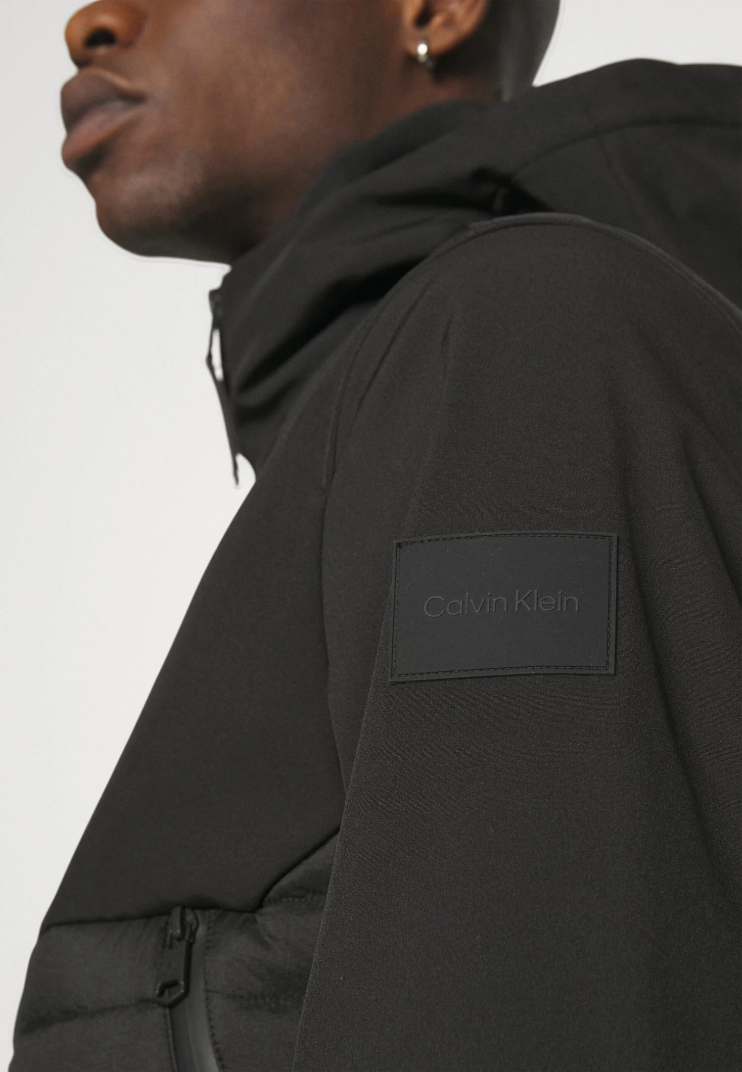 Calvin Klein Quilted Mix Media Jacket Hood - Outdoor Jacket - Black 4 Calvin Klein Quilted Mix Media Jacket Hood - Outdoor Jacket - Black - Image 4