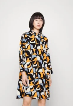Monki Shirt Dress - Blue/Orange