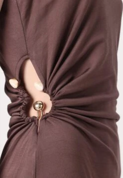 MARQUIS RUCHED CUT OUT MIDI DRESS - Jersey Dress - Chocolate 11 MARQUIS RUCHED CUT OUT MIDI DRESS - Jersey Dress - Chocolate -Modern Classic Shoes Store 084e416cdfa94d408d2720fbcbc16f8b