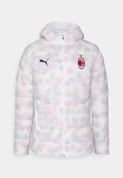 Puma Ac Milan Padded Jacket - Club Wear - White/Tango Red -Modern Classic Shoes Store 0a010f183af54305894ba60e92286004