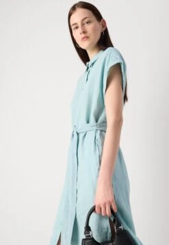 Marc O'Polo SHIRT DRESS SHORT LENGTH COLLAR BELT AT WAIST - Shirt Dress - Pure Teal -Modern Classic Shoes Store 0bc922b660a2428da8f1bb365e10b65b