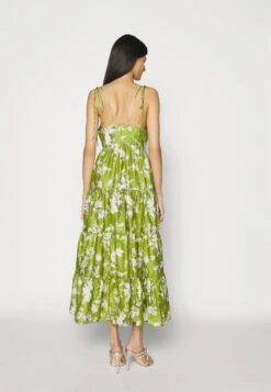 Erdem Vacation Stapless Long Tiered Dress With Ties - Day Dress - Magnolia Garden Olive -Modern Classic Shoes Store 0c1006f407834c24b7aa005f0d183435