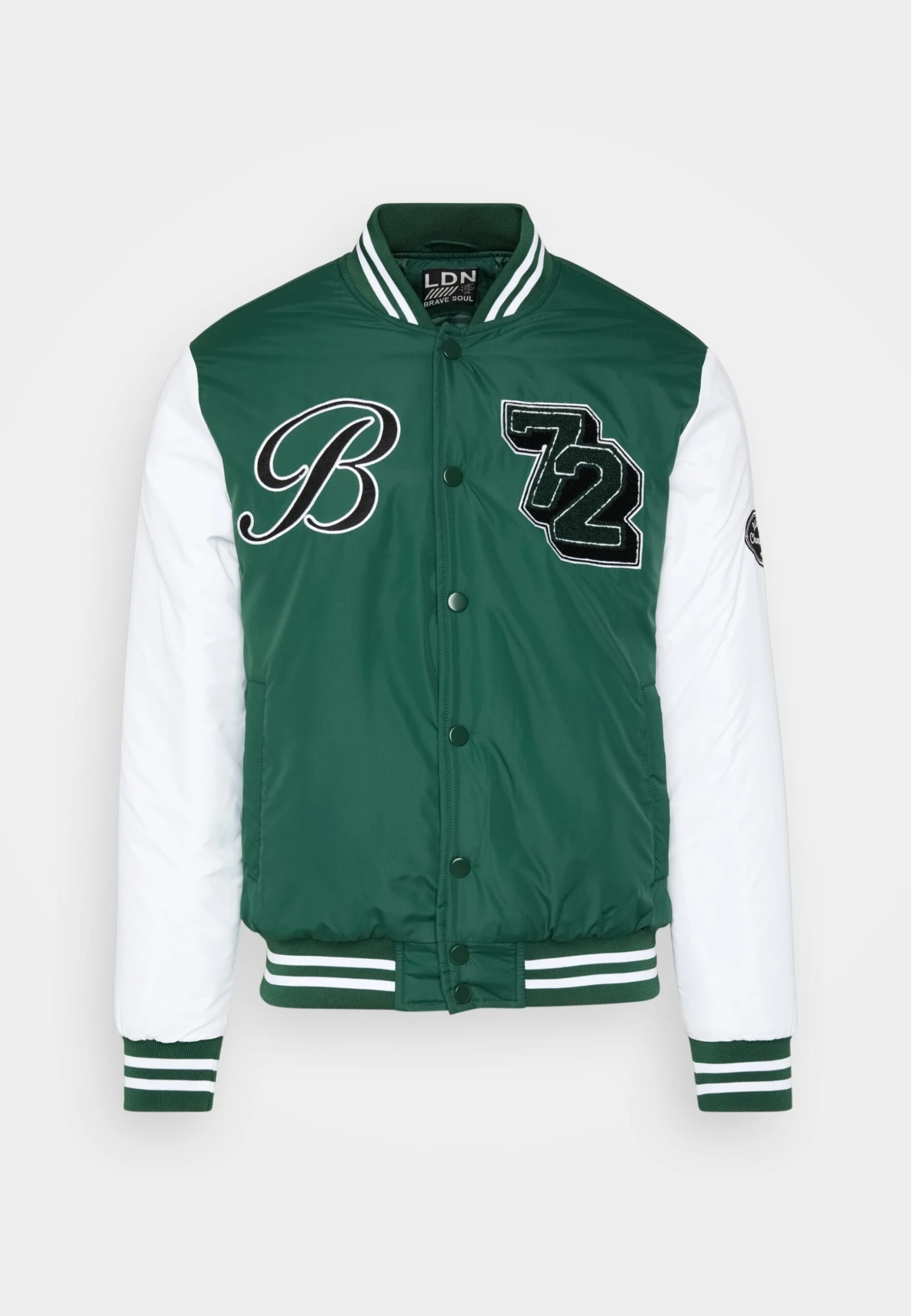 BRAVE SOUL Brodygreen - Bomber Jacket - Green/White 5 BRAVE SOUL Brodygreen - Bomber Jacket - Green/White - Image 5