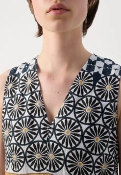 Marc O'Polo DRESS SLEEVELESS V NECK FIT AND FLARE SHAPE CUTLINES PRINTED - Day Dress - Multi/white 15 Marc O'Polo DRESS SLEEVELESS V NECK FIT AND FLARE SHAPE CUTLINES PRINTED - Day Dress - Multi/white -Modern Classic Shoes Store 114d157b5b684072b755f09331e7a0d6