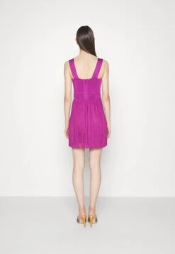 HERVE LEGER Fringe Ottoman Sweeheart Mini Dress - Shift Dress - Mulberry -Modern Classic Shoes Store 11a6b6254fbf4912a8a96010af303d02