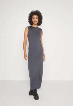 WEEKDAY Lucy Open Back Dress - Maxi Dress - Steel Blue