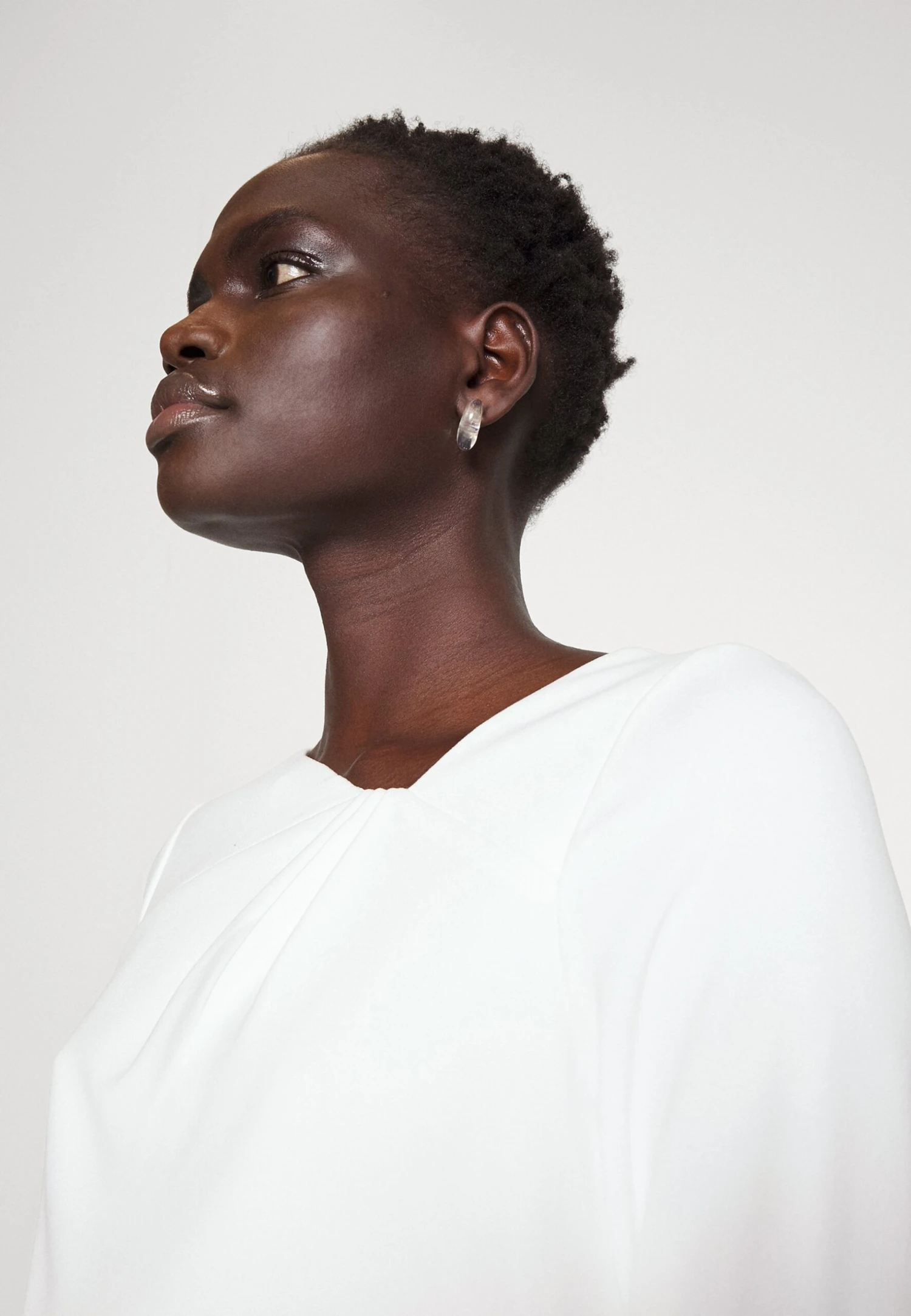 DKNY Side Ruched Sheath Dress - Jersey Dress - Ivory 4 DKNY Side Ruched Sheath Dress - Jersey Dress - Ivory - Image 4