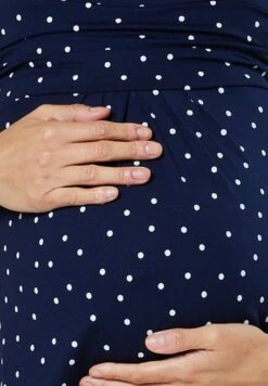 Happy Mama V-Neck - Day Dress - Navy With Large Dots -Modern Classic Shoes Store 177ebb44ed524cbb863bee11d1f0df59