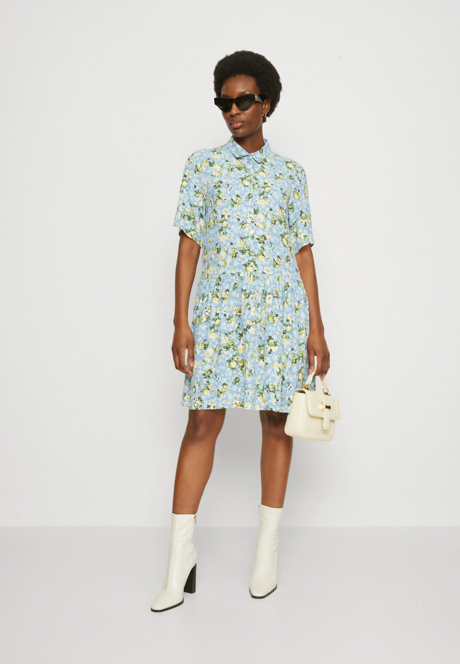 Marc O'Polo DENIM Dress Short Sleeve Half Button Placket Collar - Shirt Dress - Multi/Soft Sky Blue 2 Marc O'Polo DENIM Dress Short Sleeve Half Button Placket Collar - Shirt Dress - Multi/Soft Sky Blue - Image 2
