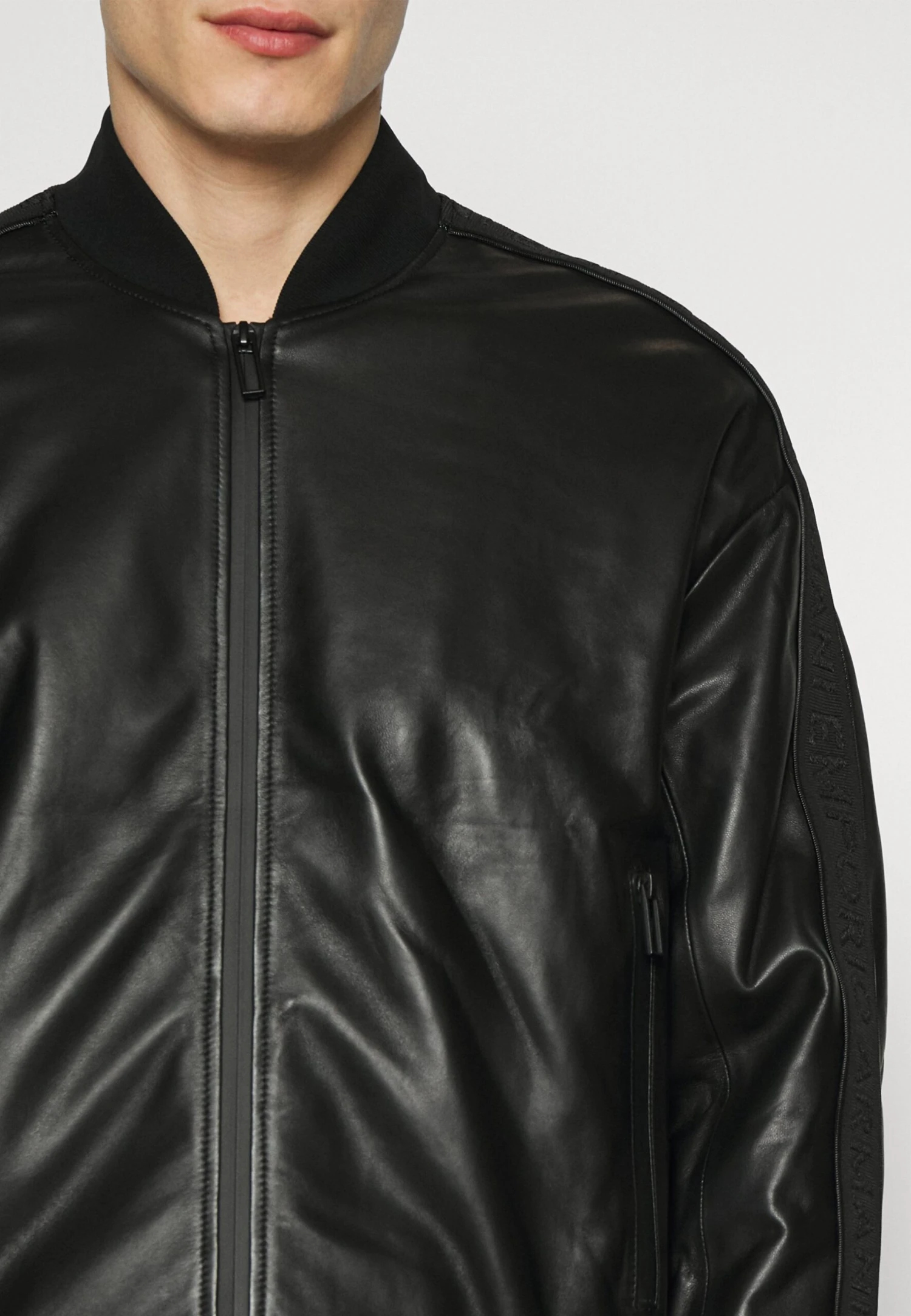 Emporio Armani Blouson - Leather Jacket - Nero 5 Emporio Armani Blouson - Leather Jacket - Nero - Image 5
