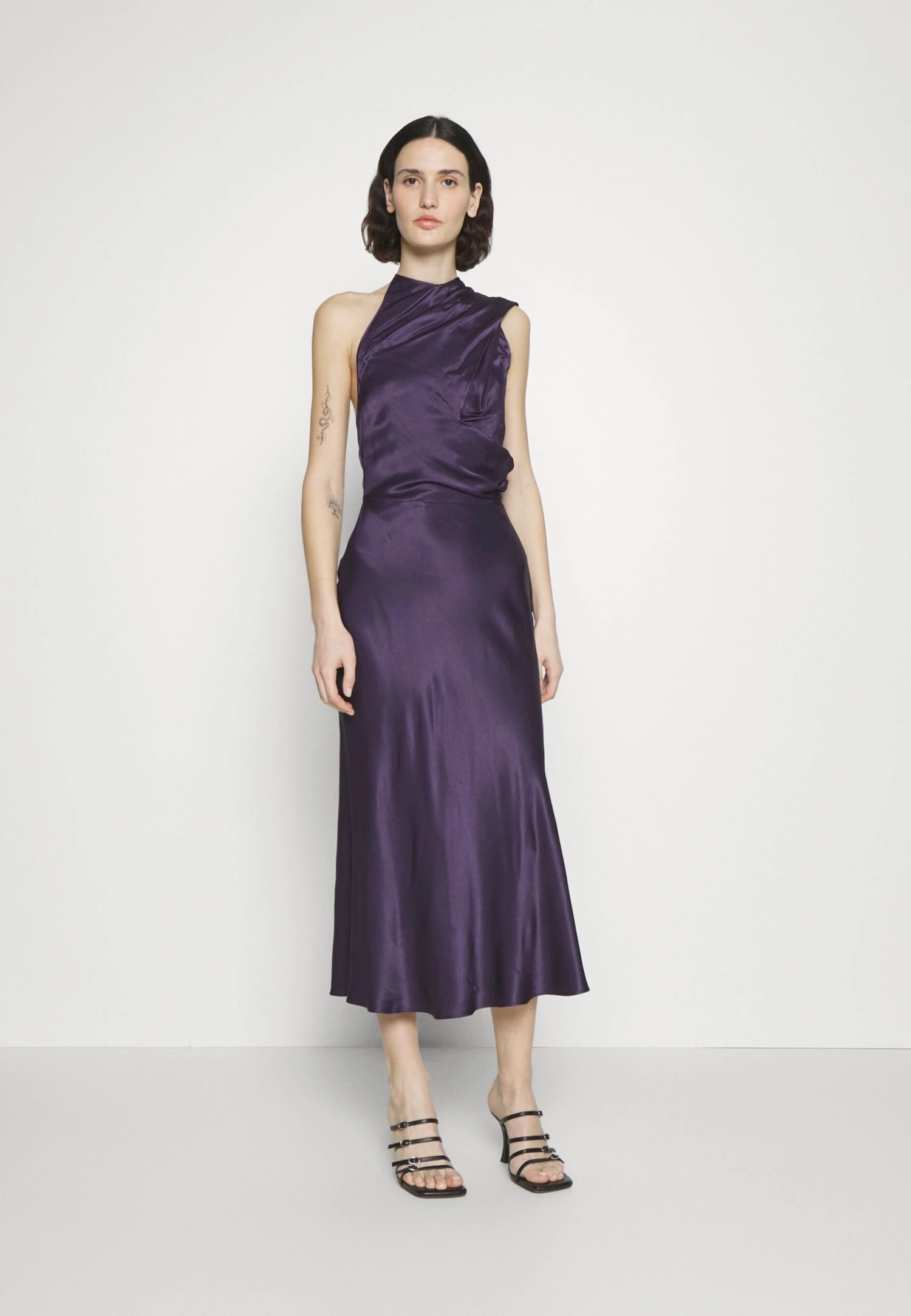 Materiel Long Scarf Dress - Cocktail Dress / Party Dress - Deep Purple 2 Materiel Long Scarf Dress - Cocktail Dress / Party Dress - Deep Purple - Image 2