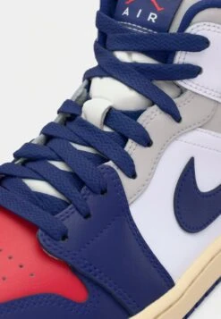 AIR JORDAN 1 MID - High-top Trainers - White/deep Royal Blue/university Red/neutral Grey/sail -Modern Classic Shoes Store 1a0961b1fb2b448b87ae21f298b599fc