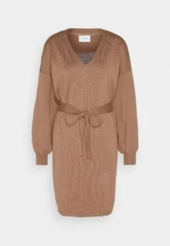 Vila Vitracy Dress - Jumper Dress - Brown Lentil/Black -Modern Classic Shoes Store 1a6ce23fd1a549d7895746eadff93ee8