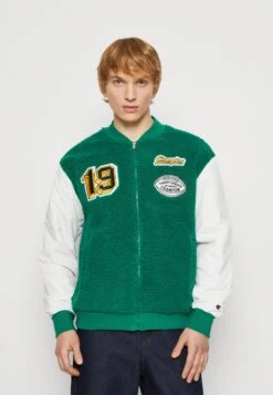 Varsity- Bomber Jacket - Green/White