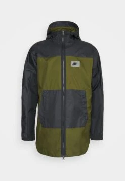 Nike Sportswear Waterproof Jacket - Rough Green/Dark Smoke Grey/Black/Safety Orange -Modern Classic Shoes Store 1b749f04d00b4a96bdd0c5fe763f8993