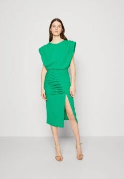 Wal G Cruise Collection Roxy Power Shoulder Midi - Cocktail Dress / Party Dress - Leaf Green