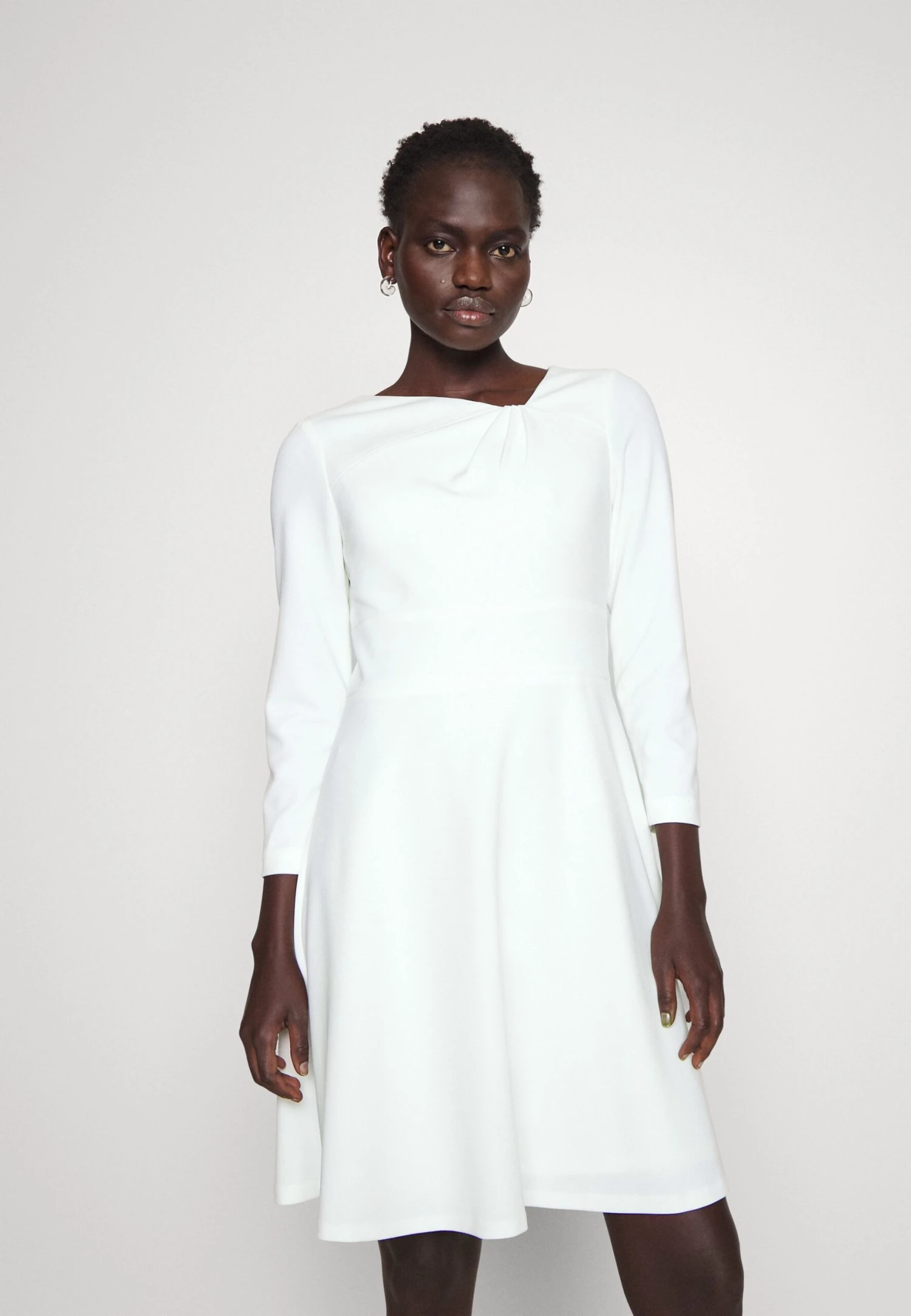 DKNY Side Ruched Sheath Dress - Jersey Dress - Ivory 3 DKNY Side Ruched Sheath Dress - Jersey Dress - Ivory - Image 3
