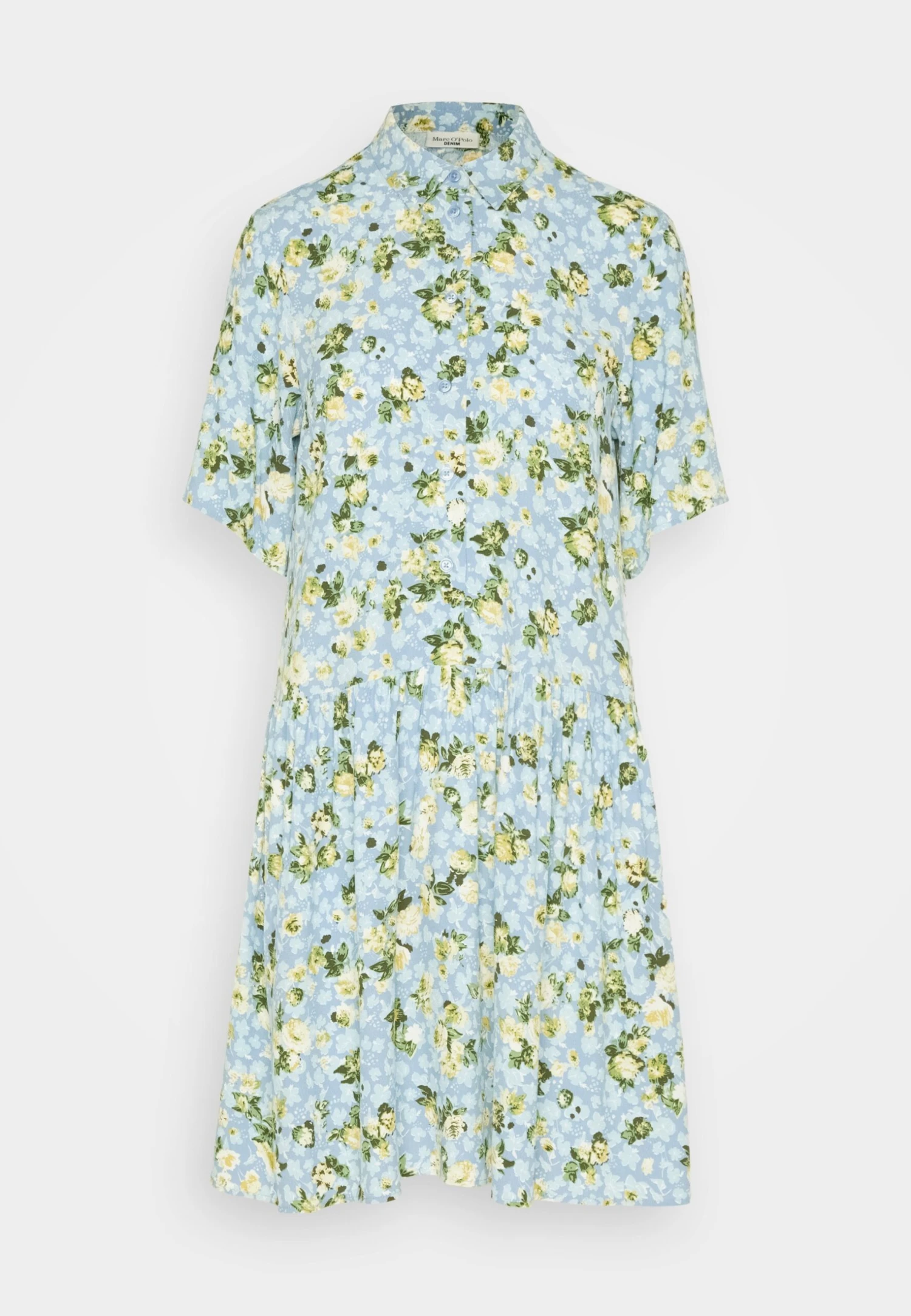 Marc O'Polo DENIM Dress Short Sleeve Half Button Placket Collar - Shirt Dress - Multi/Soft Sky Blue 5 Marc O'Polo DENIM Dress Short Sleeve Half Button Placket Collar - Shirt Dress - Multi/Soft Sky Blue - Image 5