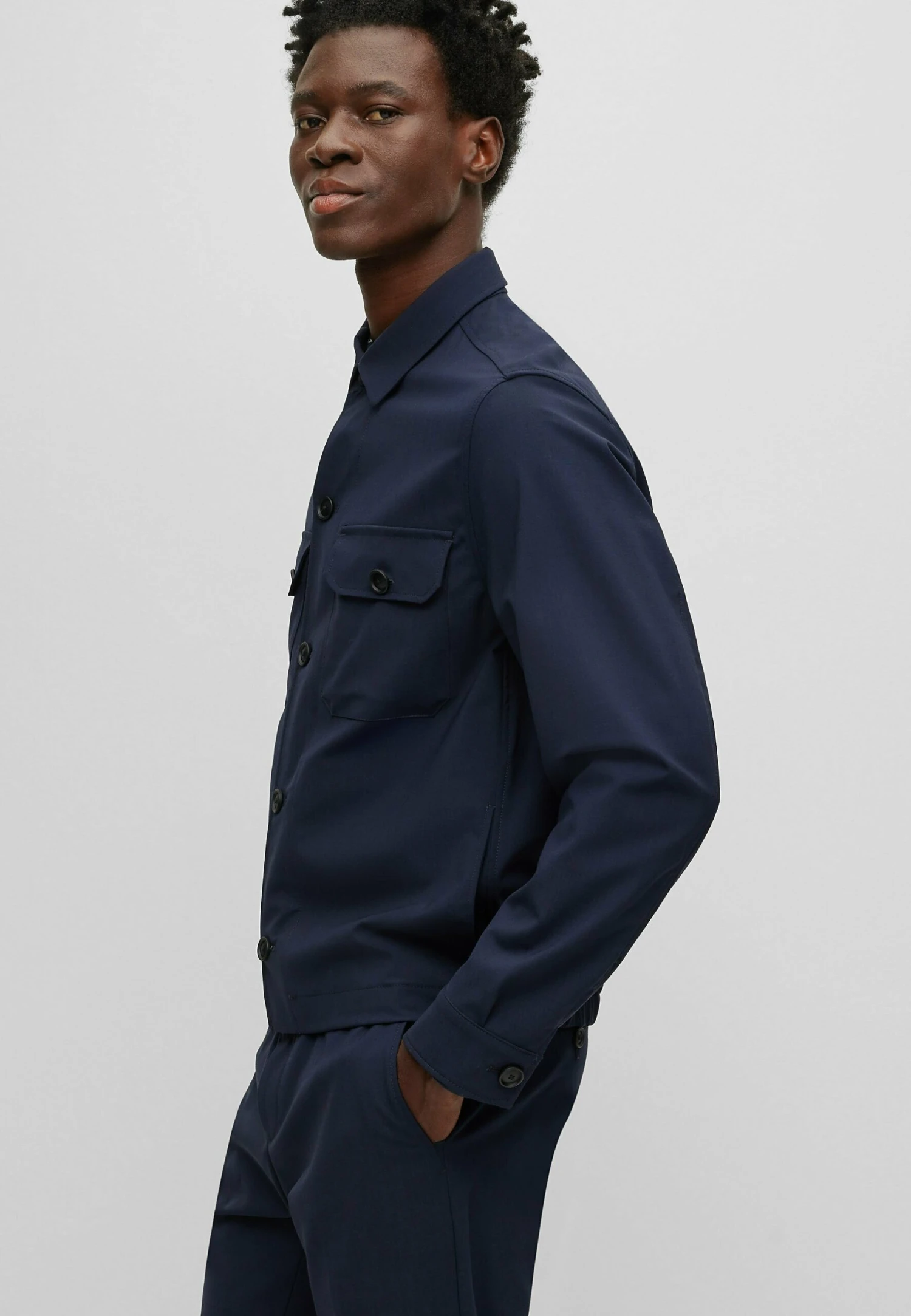 Boss P-Carper-Os-Wg-233F - Summer Jacket - Dark Blue Four 5 Boss P-Carper-Os-Wg-233F - Summer Jacket - Dark Blue Four - Image 5