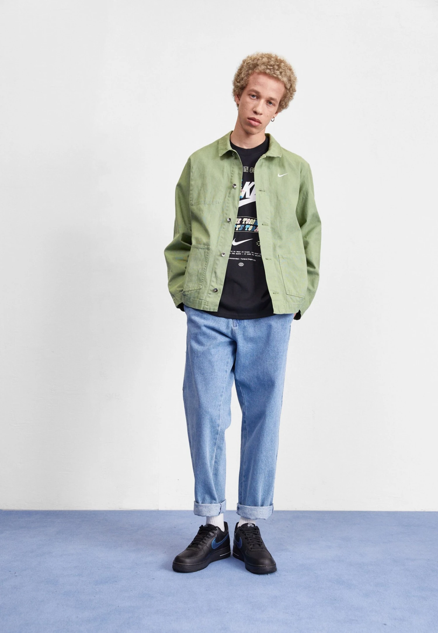 Nike Sportswear Chore Coat - Summer Jacket - Oil Green/White 2 Nike Sportswear Chore Coat - Summer Jacket - Oil Green/White - Image 2