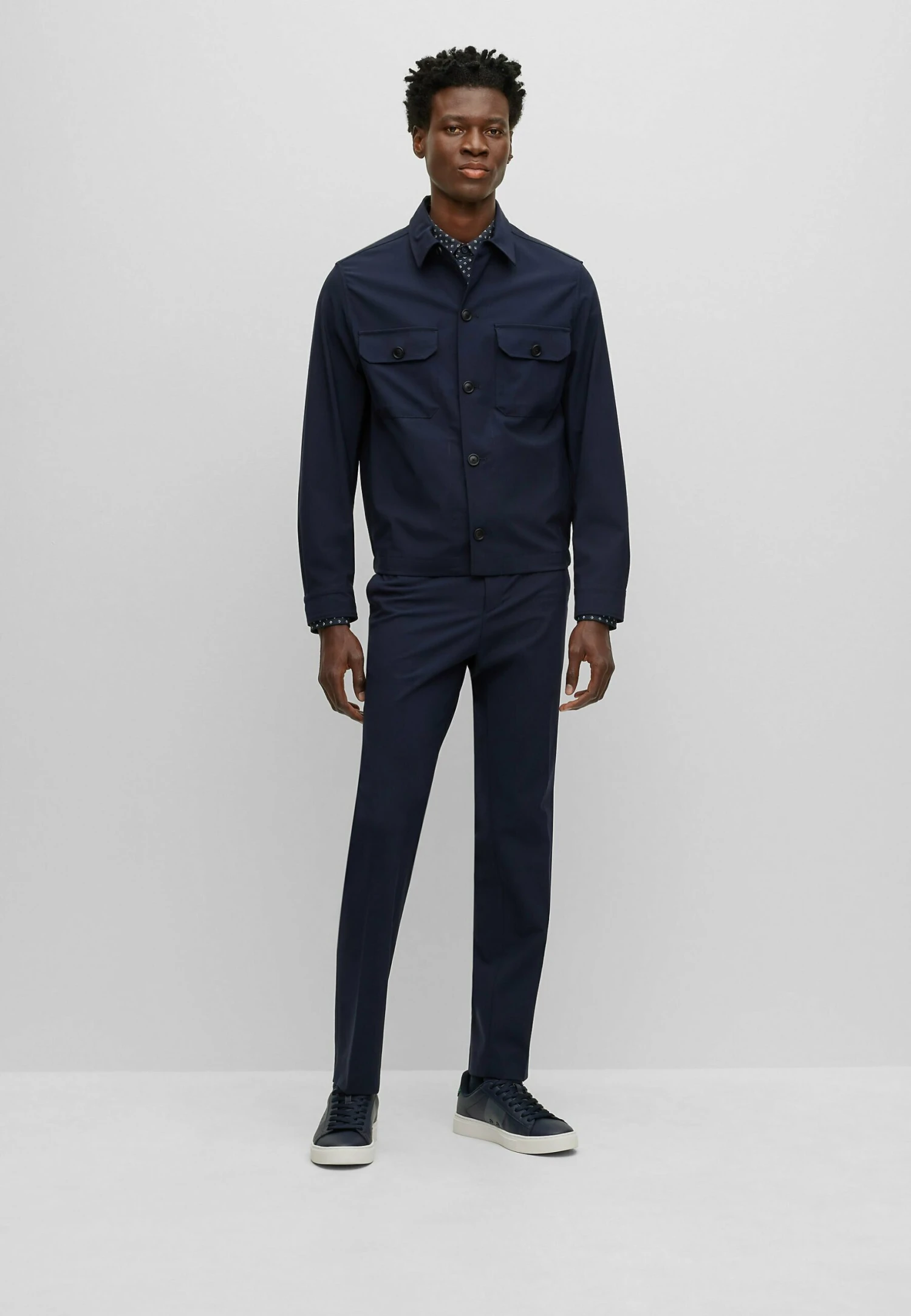 Boss P-Carper-Os-Wg-233F - Summer Jacket - Dark Blue Four 2 Boss P-Carper-Os-Wg-233F - Summer Jacket - Dark Blue Four - Image 2