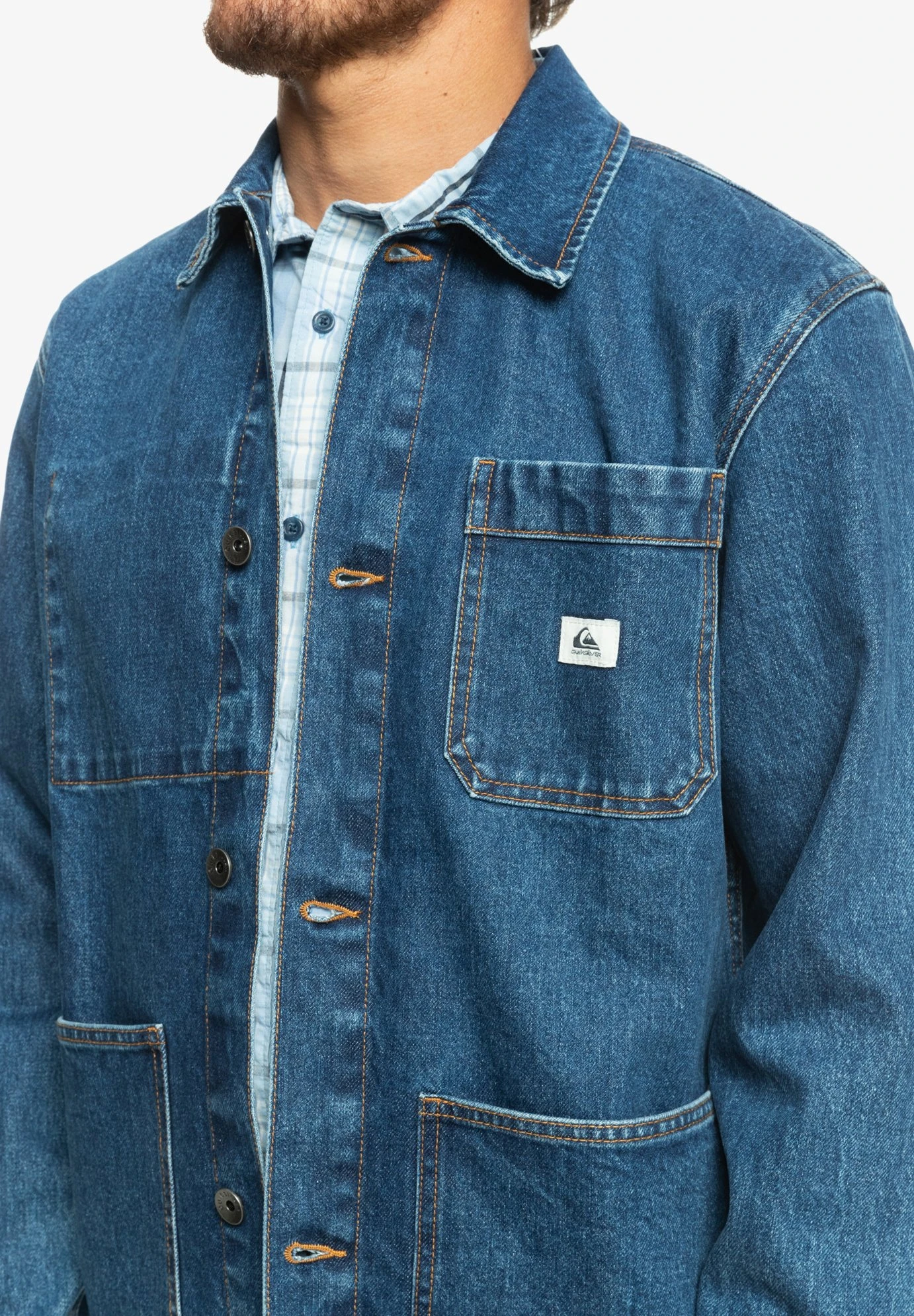 Quiksilver Legendary Worker - Denim Jacket - Medium Blue 4 Quiksilver Legendary Worker - Denim Jacket - Medium Blue - Image 4