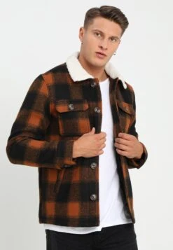 BRAVE SOUL Augustus - Summer Jacket - Brown/Orange