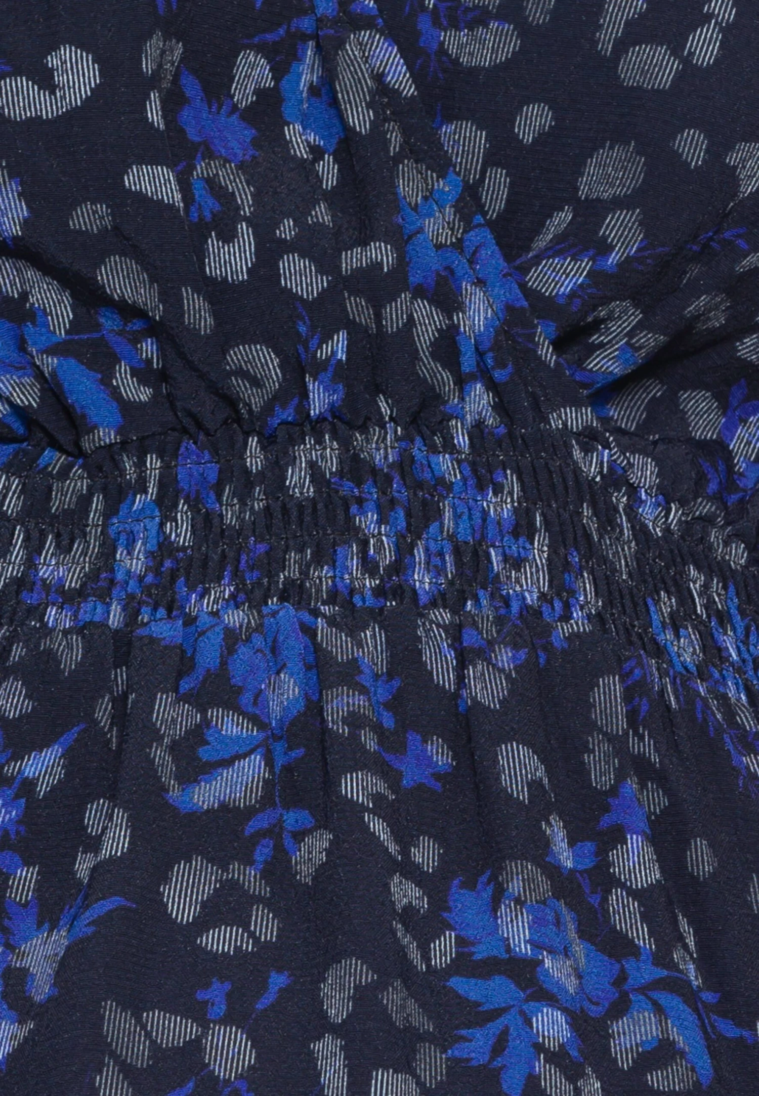 Smocked Empire Waist Dress - Maxi Dress - Blue 3 Smocked Empire Waist Dress - Maxi Dress - Blue - Image 3