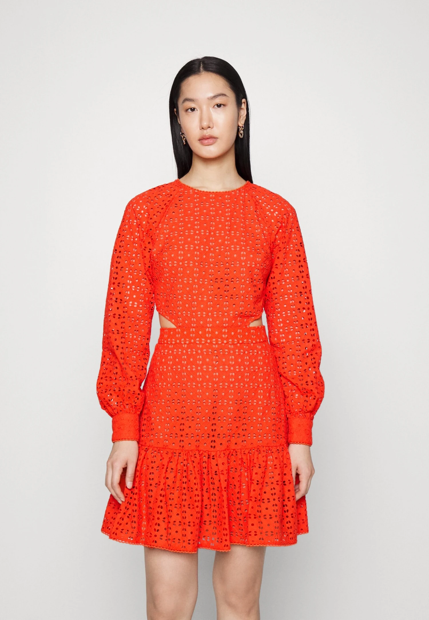 MICHAEL Michael Kors Eyelet Cut Out Mini- Cocktail Dress / Party Dress - Optic Orange 1 MICHAEL Michael Kors Eyelet Cut Out Mini- Cocktail Dress / Party Dress - Optic Orange