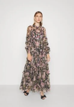 Needle & Thread English Rose Diamond Ruffle Gown - Occasion Wear - Graphite -Modern Classic Shoes Store 361a32c9ba374e12ad80d380d17a891b