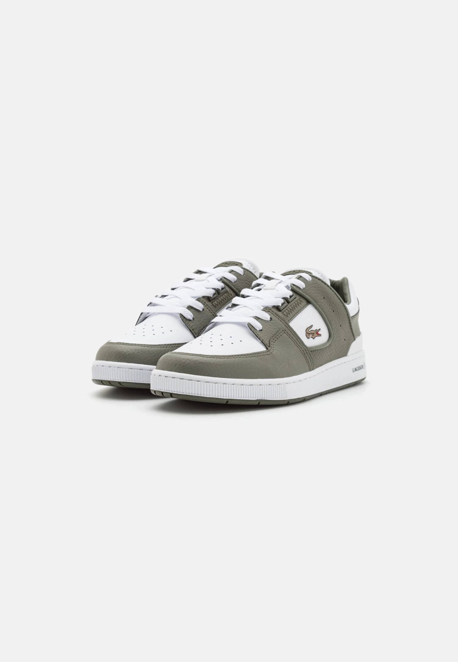 Lacoste Court Cage- Trainers - White/Khaki 2 Lacoste Court Cage- Trainers - White/Khaki - Image 2