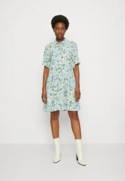 Marc O'Polo DENIM Dress Short Sleeve Half Button Placket Collar - Shirt Dress - Multi/Soft Sky Blue
