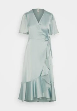 Yasthea Midi Wrap Dress - Cocktail Dress / Party Dress - Green Milieu -Modern Classic Shoes Store 3c650ca3bfa44830b3d68f42ebc7ae3d