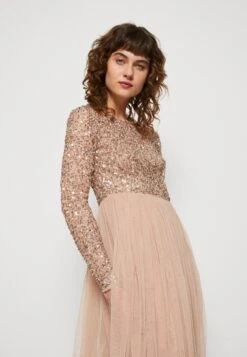 Long Sleeve Delicate Midaxi Dress - Occasion Wear - Taupe Blush 9 Long Sleeve Delicate Midaxi Dress - Occasion Wear - Taupe Blush -Modern Classic Shoes Store 4263c0aabdd5419b884065633e539240