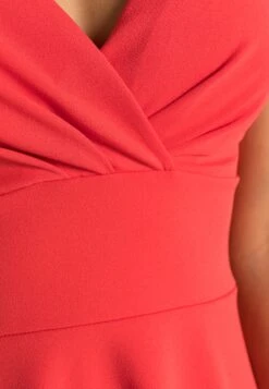 Wal G V Neck Strappy Skater Dress - Cocktail Dress / Party Dress - Coral 9 Wal G V Neck Strappy Skater Dress - Cocktail Dress / Party Dress - Coral -Modern Classic Shoes Store 4587896c29094a84bcde7059bfadbef5