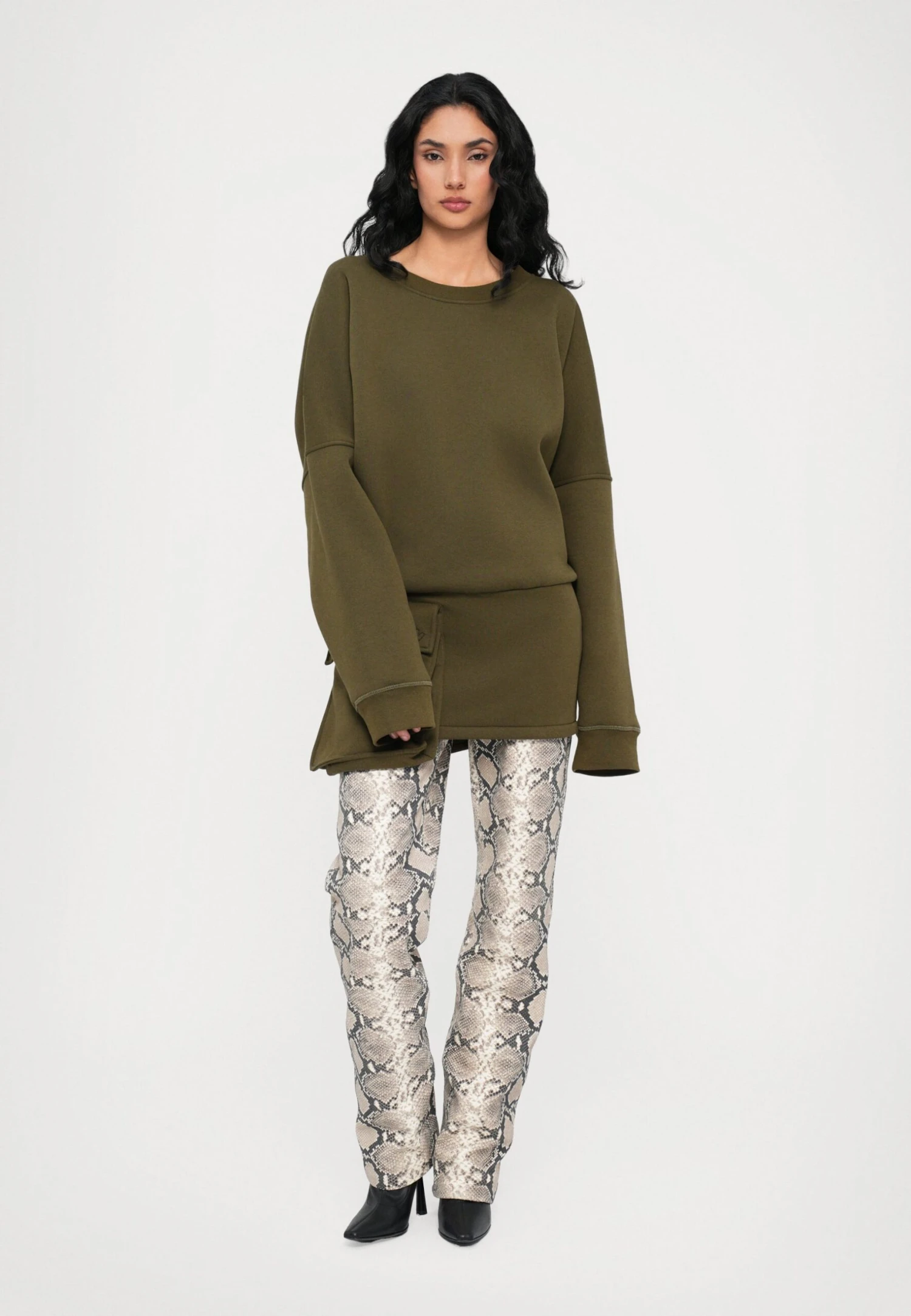 DRESS - Day Dress - Military Green 2 DRESS - Day Dress - Military Green - Image 2