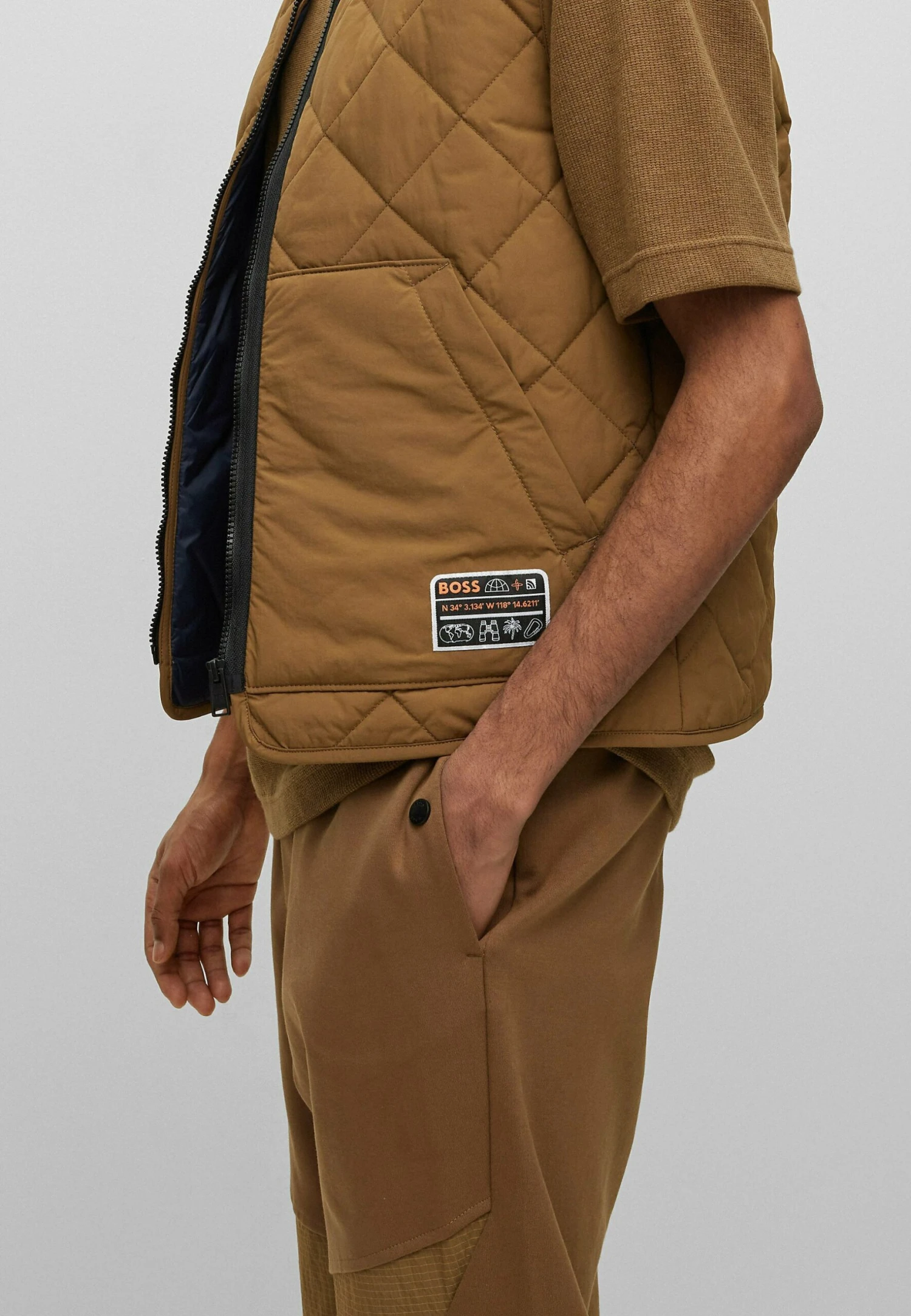 Boss Okella - Waistcoat - Open Beige 4 Boss Okella - Waistcoat - Open Beige - Image 4