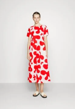Marimekko Fenja Pulloposti Poplin Dress - Maxi Dress - Red