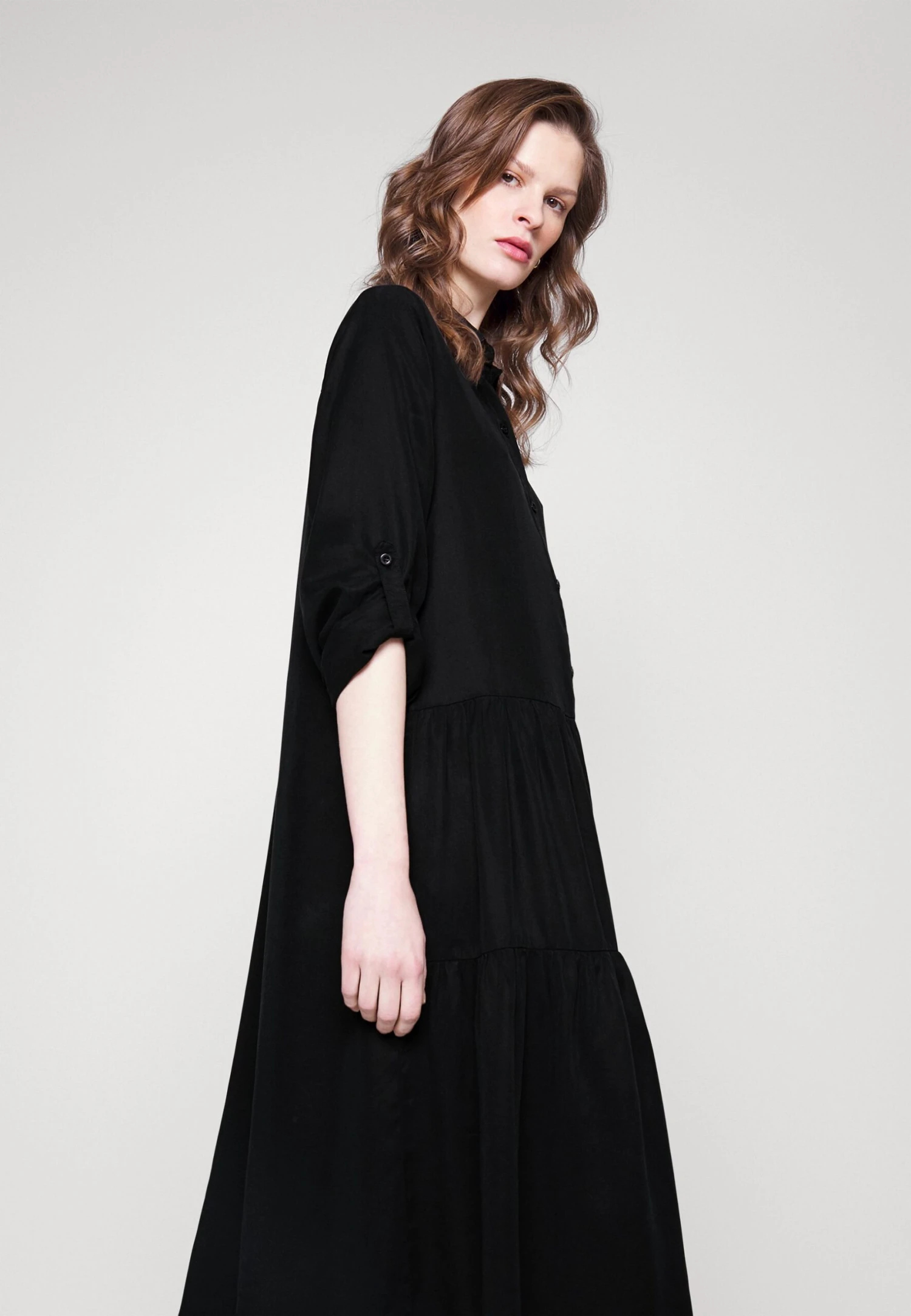 True Religion Ruffles Seersucker Dress - Shirt Dress - Black 5 True Religion Ruffles Seersucker Dress - Shirt Dress - Black - Image 5