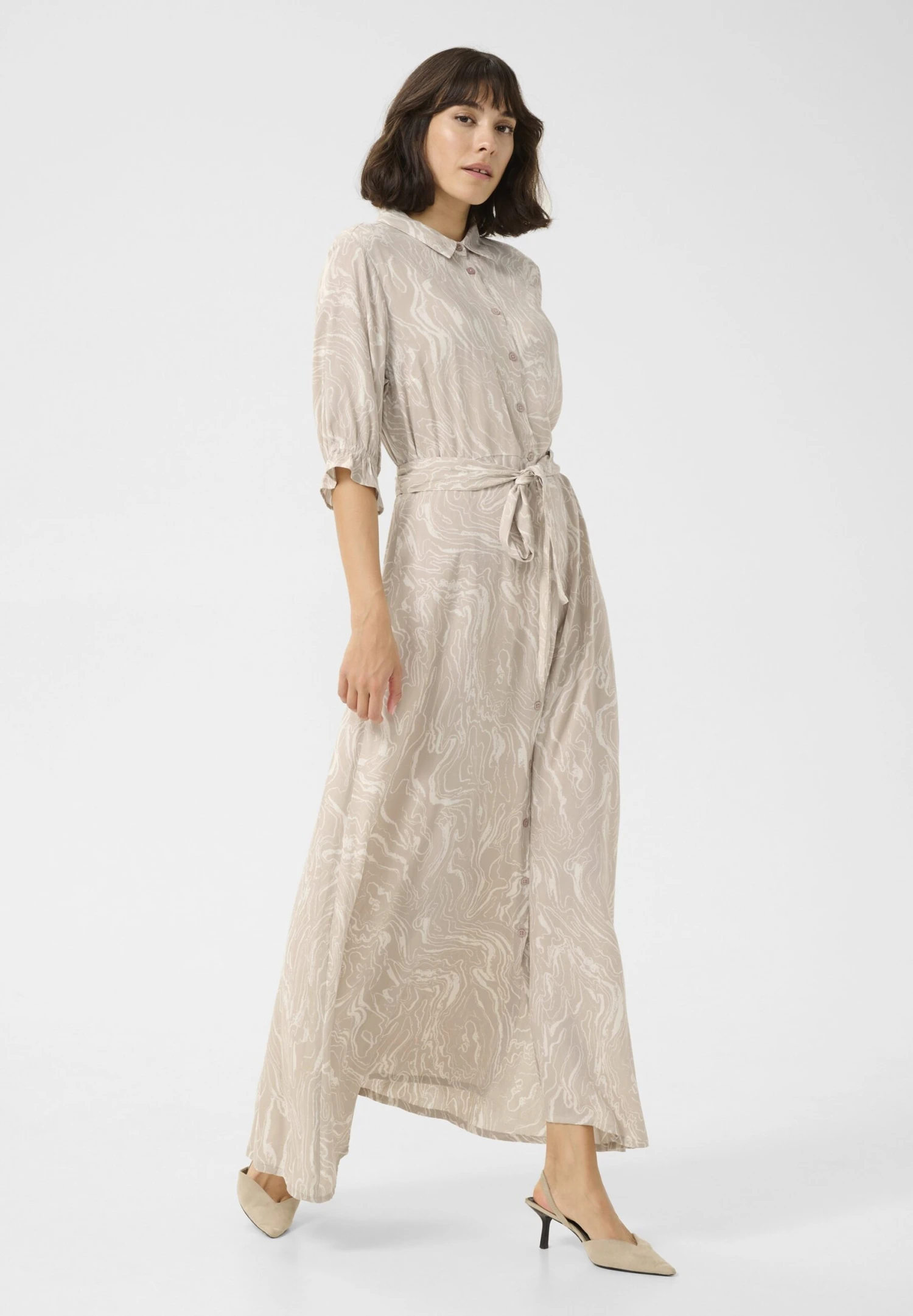 Kaffe KAMIRA - Maxi Dress - Feather Graychalk Print 2 Kaffe KAMIRA - Maxi Dress - Feather Graychalk Print - Image 2