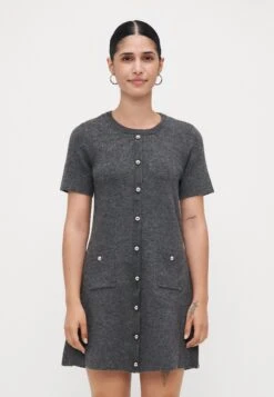 Vero Moda Petite VMJOHANNA O NECK DRESS - Jumper Dress - Medium Grey Melange