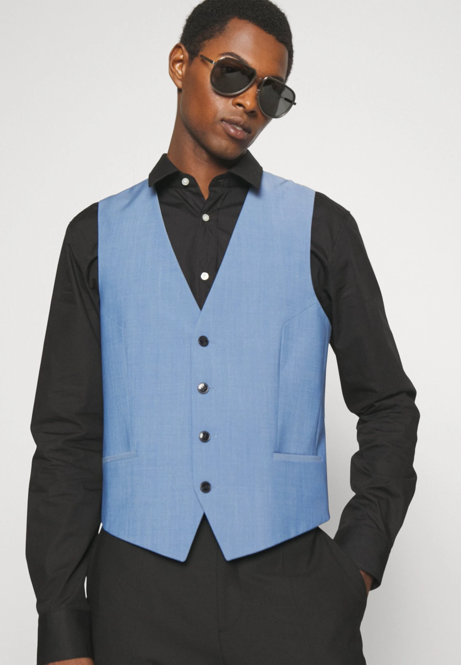Hugo Waistcoat - Light/Pastel Blue 4 Hugo Waistcoat - Light/Pastel Blue - Image 4