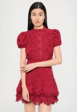 Alice + Olivia LORYN SHORT DRESS - Shirt Dress - Dark Cherry -Modern Classic Shoes Store 5863f7501ea44818b649309373126efd