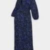 Smocked Empire Waist Dress - Maxi Dress - Blue